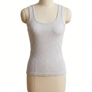 SKIMS Light Gray Ribbed Tank Top